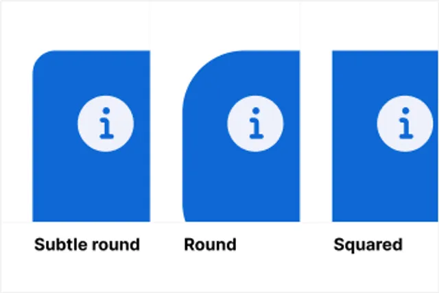Three corner-radius mode exhibits shown side by side